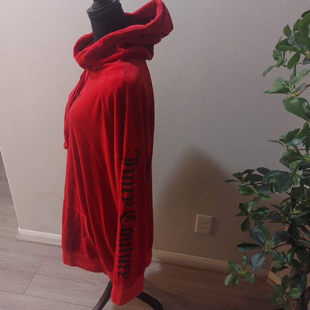 Juicy Couture Oversized Red Hoodie Sweatshirt Size Large - Picture 6 of 16